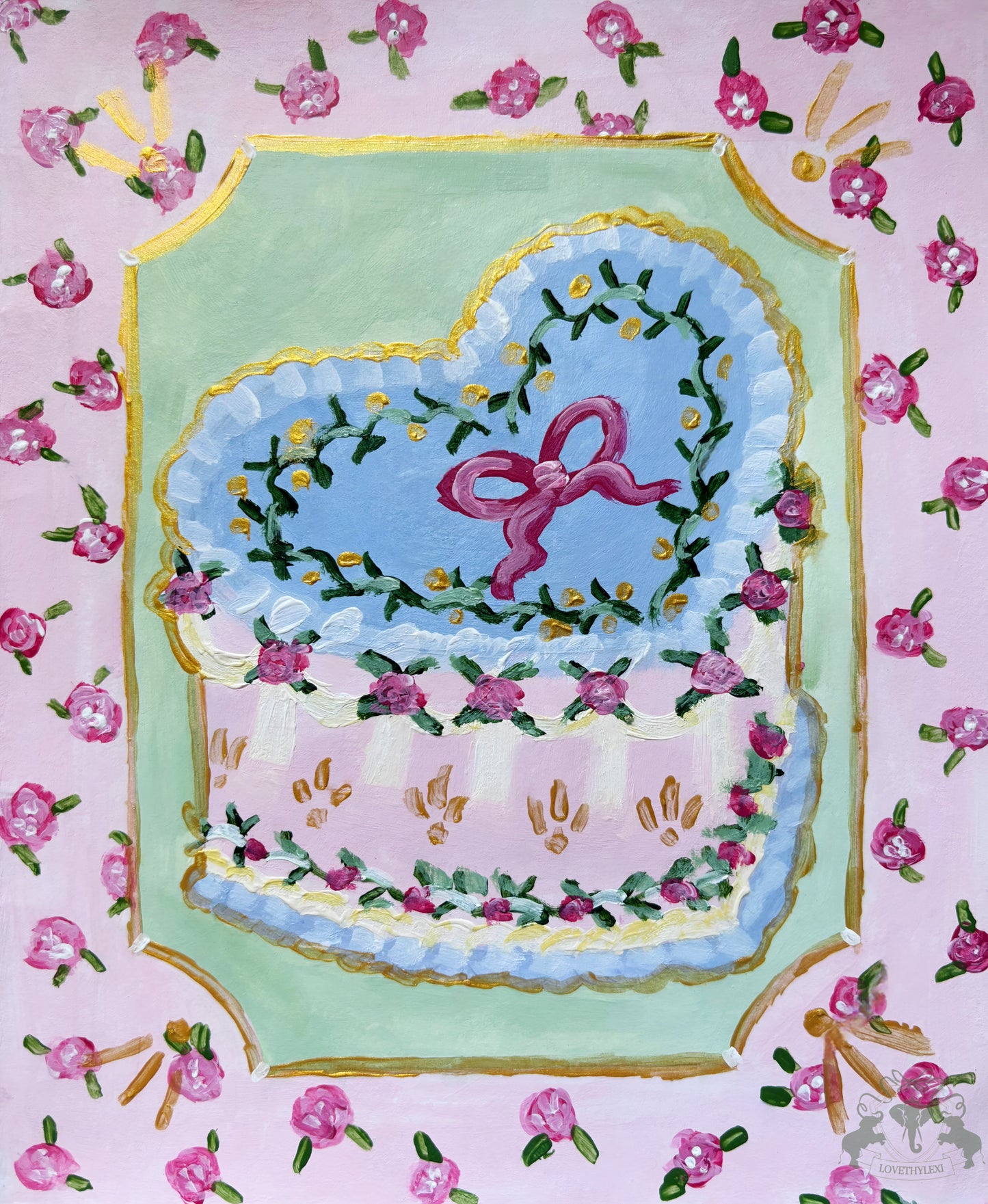 Cutesy Heart Cake Postcard