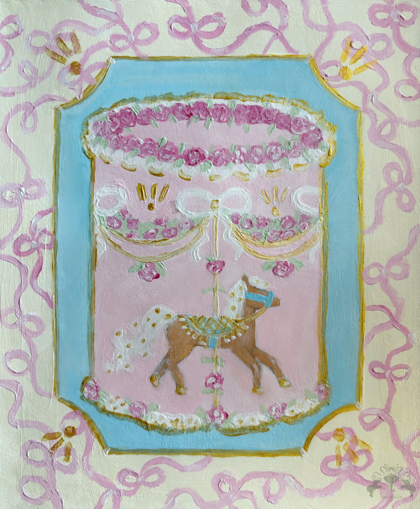 Carousel Cake Painting Postcard
