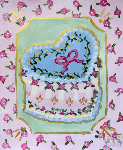 Cutesy Heart Cake Postcard