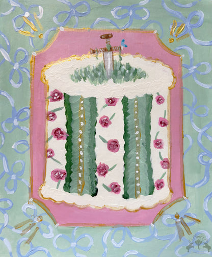 Magic Sword Cake Painting Postcard