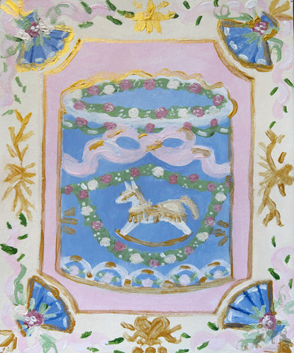 Rocking Horse Cake Painting Postcard