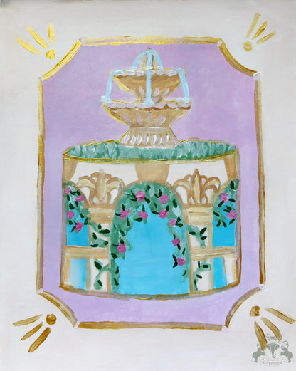 Fountain Cake Painting Postcard
