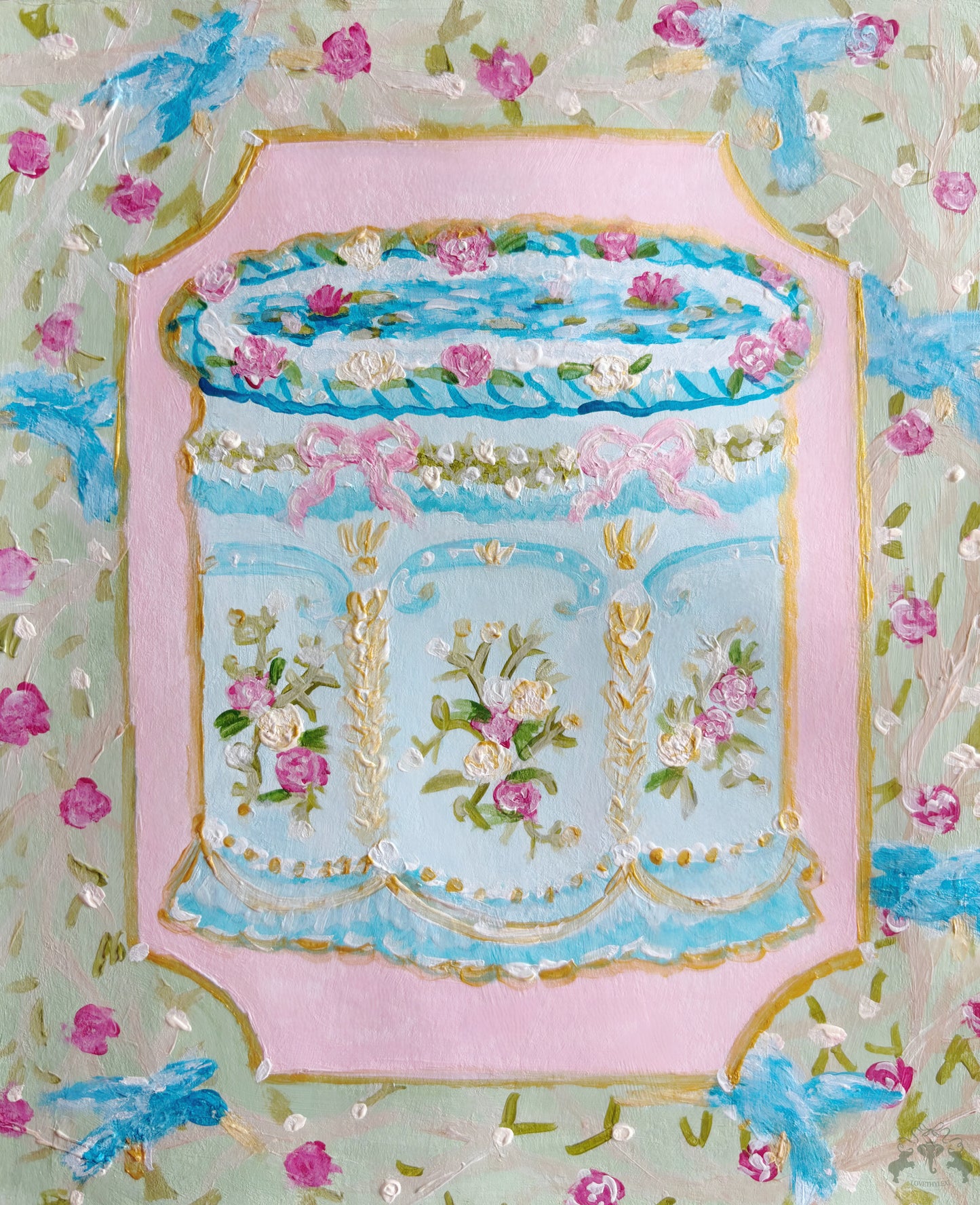 Lilly Pond Cake Painting Postcard