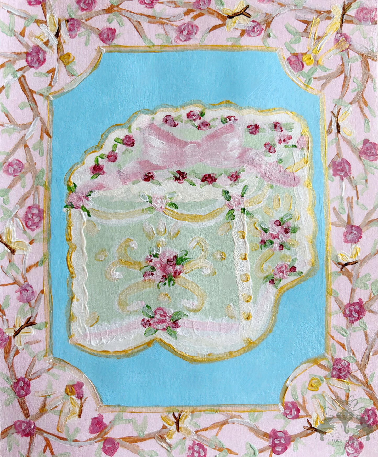 Rococo Cake Painting Postcard