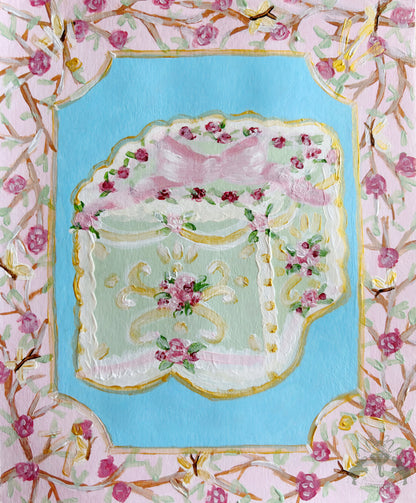 Rococo Cake Painting Postcard