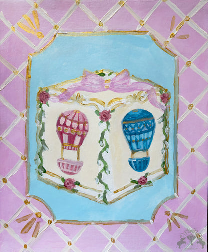 Cute Air Balloon Painting Postcard