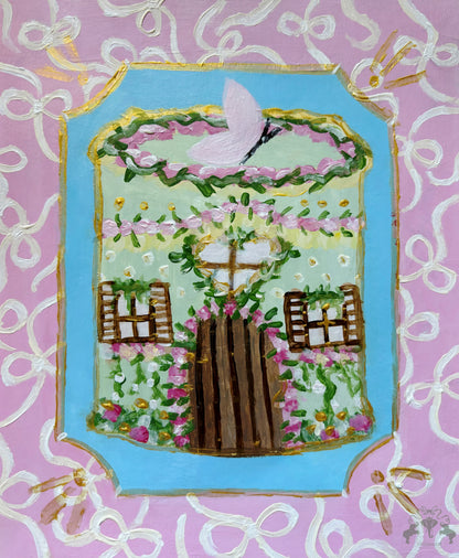 Fairy House Cake Painting Postcard
