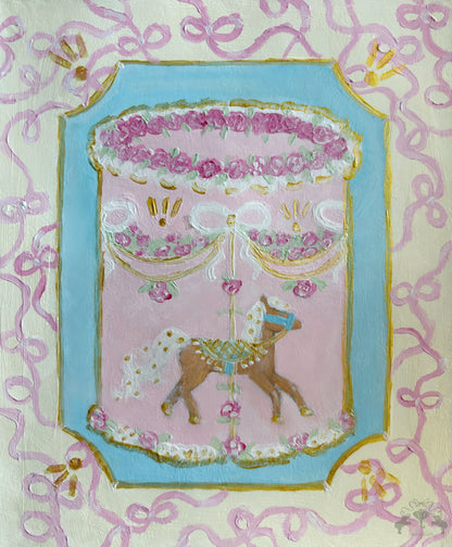 Carousel Cake Painting Postcard